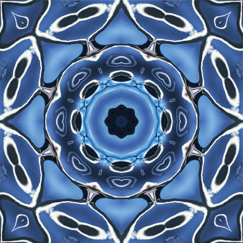 blue water ripple satin silk scarf accessory fashion couture designer elegant style wearable art square