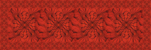 red geometric long satin silk scarf accessory fashion couture designer elegant style wearable art rectangular women's clothing