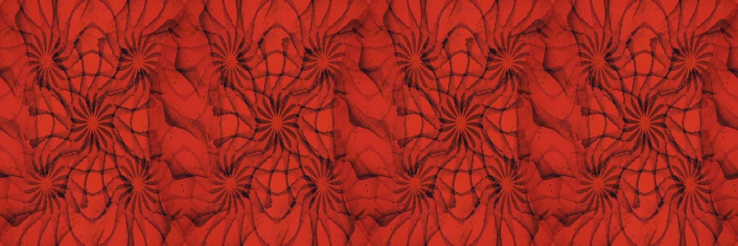 red geometric long satin silk scarf accessory fashion couture designer elegant style wearable art rectangular women's clothing